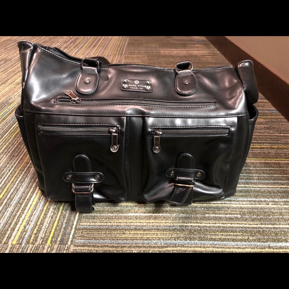 Six-pack fitness purse - with lunch box (leather)